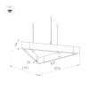 Подвесной светильник Arlight ALT-LINEAIR-TRIANGLE-FLAT-UPDOWN-DIM-1375-130W Warm3000 040636