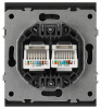 Розетка Эра Arktik 16-3108-05 информационная двойная 2XRJ45 антрацит Б0070488