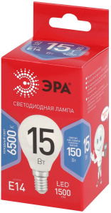 Лампа светодиодная Эра RED LINE LED P45-15W-865-E14 R 15Вт шар Б0070103