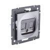 Розетка двойная RJ11 + RJ45 Cat.6, серый Kollinger REA-011GY для Aspekt, Eleganz, Reflex