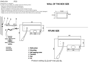 Бра Crystal Lux ELQI AP11W LED BL