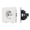 Розетка зк со шторками софт-тач белый кварц Arlight SCT-MEU-SFPL-WH (250V, 16A) 054276(1)