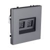 Розетка двойная Ethernet RJ45 Cat.6, серый Kollinger Eclipse EC-018GY