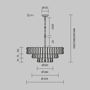 Подвесная люстра Maytoni Boulder MOD538PL-09MG