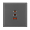 Механизм розетки с быстрой USB зарядкой Arlight SCT-NOBE-MUACC-SFPL-FC-GR (65W, QC3) 061837