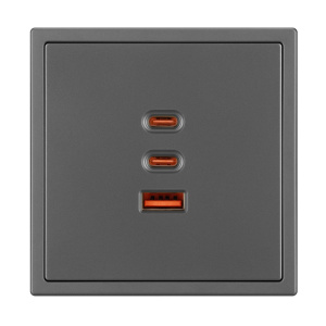 Механизм розетки с быстрой USB зарядкой Arlight SCT-NOBE-MUACC-SFPL-FC-GR (65W, QC3) 061837