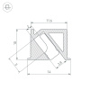 Алюминиевый профиль Arlight SL-BEVEL-H10-F14-2000 ANOD BLACK 044084