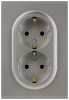 Розетка Эра Arktik 16-2105-07 двойная с заземлением 2X2P+E Schuko со шторками 16А-250В титан Б0070460