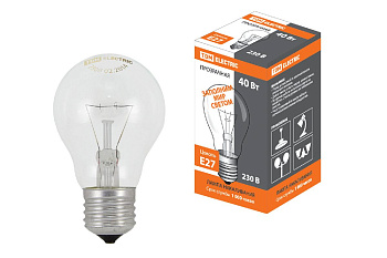 Лампа накаливания TDM Electric E27 40W 2700K прозрачная SQ0332-0035