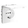 Розетка с защитными шторками и крышкой Voltum S70 VLS040301 (белый глянцевый)