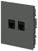 Розетка Эра Arktik 16-3108-06 информационная двойная 2XRJ45 графит Б0070489