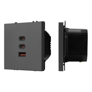 Механизм розетки с быстрой USB зарядкой Arlight SCT-NOBE-MUACC-SFPL-FC-GR (65W, QC3) 061837