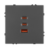 Механизм розетки с быстрой USB зарядкой Arlight SCT-NOBE-MUACC-SFPL-FC-GR (65W, QC3) 061837