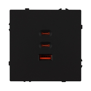 Механизм розетки с быстрой USB зарядкой Arlight SCT-NOBE-MUACC-SFPL-FC-BK (65W, QC3) 061834