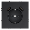 Розетка с USB, А+А Voltum S70 VLS040407 (графит)