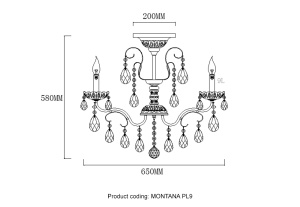 Люстры на штанге Crystal Lux MONTANA PL9
