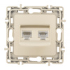 Розетка телефонная RJ11 + компьютерная RJ45 Arte Milano 217.44-1.shampan