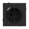 Механизм розетки с USB зарядкой Arlight SCT-TENDO-MUAC-SFPL-BK (230V, 16A) 054607