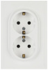 Розетка ЭРА Galaxy 15-2104-01 с заземлением двойная 2X2P+E Schuko 16А-250В IP20 белый Б0070678