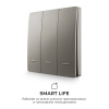 Выключатель кинетический 3кл., IP44, 2,4 ГГц, Smart, сер. Apeyron 04-80