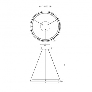 Подвесная люстра iLedex Meridian C4716-60 GD