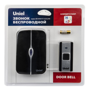Звонок электронный (UL-00006438) Uniel UDB-093W-R1T1-36S-BL/WH