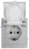 Розетка Эра Arktik 16-2103-03 с заземлением 2P+E Schuko со шторками с крышкой 16А-250В алюминий Б0070436