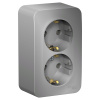 Розетка 2-ая с/з без шторок 16А, 250В, изолир. Пластина Systeme Electric Blanca наруж Алюминий BLNRA010213