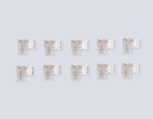 Соединитель угловой Ambrella Light Illumination COB 12/24V для лент 10mm (2 конт.) (10шт. в комплекте) GS6861
