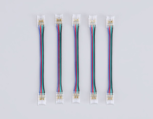 Соединитель гибкий двухсторонний Ambrella Light Illumination COB RGB 12/24V для лент 10mm (4 конт.) (5шт. в комплекте) GS7921