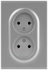 Розетка Эра Arktik 16-2107-03 без заземления двойная 2X2P 16А-250В алюминий Б0071683