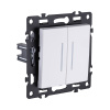 Выключатель 2-клавишный проходной 10А/250В с LED подсветкой, белый Kollinger Asthetik AS-011WH