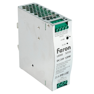 Трансформатор электронный на DIN-рейку Feron LB008 120W 24V IP20 52135