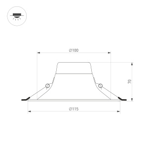 Встраиваемый светильник Arlight MS-BLIZZARD-BUILT-R115-10W Day4000 (BK, 100 deg, 230V) 036604