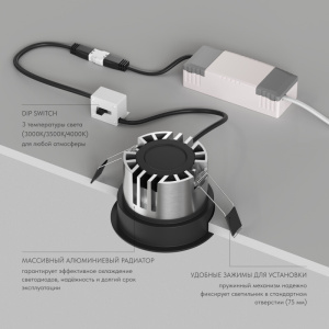 Встраиваемый светильник Denkirs Shine Glow DK2431-BK