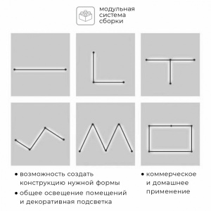 Настенно-потолочный светильник IMEX Thin & Smart IL.0060.5000-1500-BK