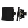 Механизм выключателя двухклавишный непроходной Arlight SWT-TENDO-MK02-SFPL-BK (230V, 10A) 054544