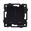 Выключатель 2-клавишный 10А/250В с LED подсветкой, черный Kollinger REA-S-008BK для Aspekt, Eleganz, Reflex