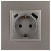 Розетка со шторками с USB type-A+C Эра Elegance 14-4108-16 Б0067695