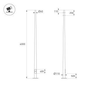 Опора фланцевая Arlight OXOR-OK-D60-L4000 (BK) 057709