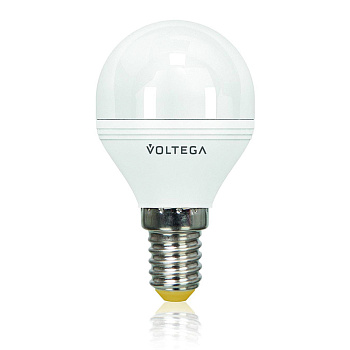 Лампа светодиодная диммируемая Voltega E14 6W 4000К шар матовый VG2-G2E14cold6W-D 5494