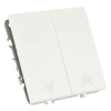 Выключатель двухклавишный Stekker Эмили RSW10-5116-01 белый фарфор soft touch 50822