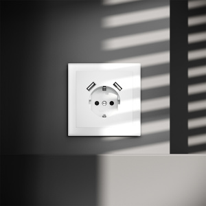 Розетка с USB Voltum S70 VLS040402 (белый матовый)
