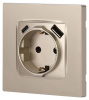 Розетка со шторками с USB type-A+C Эра 12-4108-04 Б0067727