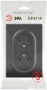 Розетка Эра Arktik 16-2107-05 без заземления двойная 2X2P 16А-250В антрацит Б0071685
