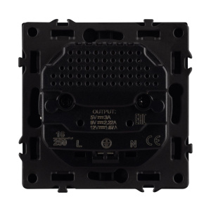 Розетка зк со шторками с USB тип C+С софт-тач черный оникс Arlight SCT-MUCC-SFPL-BK (250V, 16A) 061813(1)
