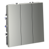 Выключатель трехклавишный Voltum S70 VLS030105 (сталь)