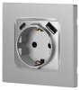 Розетка со шторками с USB type-A+C Эра 12-4108-03 Б0067716
