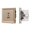 Механизм USB розетки Arlight SCT-TENDO-MUAC-PL-GD (5V, 3A, QC3) 054097