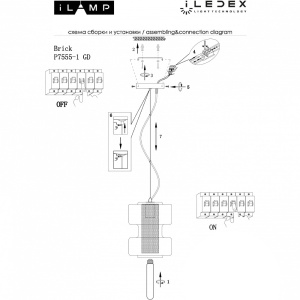 Подвесной светильник iLamp Brick P7555-1 GD